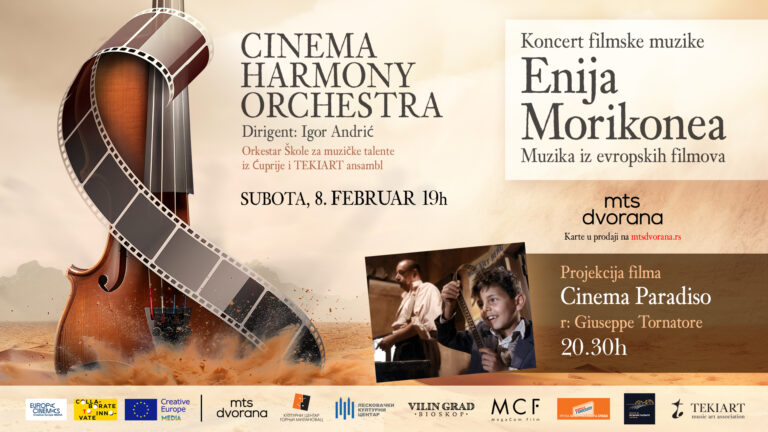 CinemaHarmony: Koncert filmske muzike Enija Morikonea i projekcija filma „Cinema Paradiso“ u MTS Dvorani